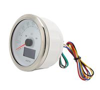 Hamwesh Speedometro GPS 85 Mm, 0-200 Km H con Luce Retroilluminata a 7 Colori Regolabile per il Segnale di Direzione per Macchinari per Motori per Imbarcazione Yacht per Auto per Auto (WHITE)