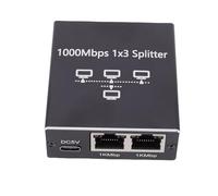 Hamwesh Splitter Ethernet, Switch Internet Gigabit RJ45 da 1000Mbps, Splitter di Rete con Connessione a 3 Porte per Router PC Laptop