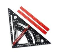 Hamwesh Squadra da Carpentiere, Squadra Triangolare in Lega di Alluminio Regolabile a 80° da 7 Pollici con Marcature Chiare della Scala, per Travi, per Inquadratura con 2 Matite e Funzioni HIP VAL