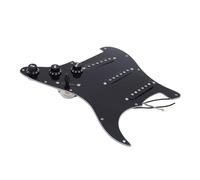 Hamwesh SSS Prewired Pickguard 11-Hole Loaded per Chitarra Elettrica ST | Pickup Single Coil precablati, ABS e lega di alluminio, 3 potenziometri, per chitarre stile ST, nero