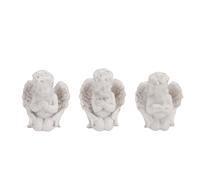 Hamwesh Statua di Cherubino, Set da 3 Pezzi Statuina di Cherubino in Materiale Resina Robusta, Statuetta di in Resina con Fascino Elegante per Controsoffitto Libreria Comodino Prato Giardino