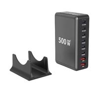 Hamwesh Stazione di Ricarica USB C a 8 Porte, Blocco Caricabatterie Rapido 3 USB C da 500 W con 2 PD PPS da 100 W 4 PD PPS da 65 2 20 QC per Laptop (Spina europea)