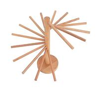 Hamwesh Stendino per Pasta, Stendino per Spaghetti Portatile Pieghevole in Legno Salvaspazio, Supporto per Appendi Spaghetti con 18 Maniglie a Barra Montaggio Rapido per Pasta Fresca, Lasagne