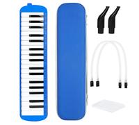 Hamwesh Strumento Melodica, Melodica Portatile con Piastra per Ance in Ottone a 37 Tasti, Tastiera per Pianoforte Ad Aria con Custodia in EVA e Due Bocchini per Bambini e Adulti (BLUE)