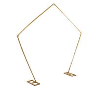 Hamwesh Supporto per Fondale per Arcoo Nuziale, 8,2 X 8,2FT Supporto per Fondale per Arcoo in Metallo Dorato per Palloncini, Cornice per Porta con Sfondo Pentagonale per Matrimonio
