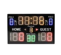 Hamwesh Tabellone Segnapunti di Basket, Tabellone Segnapunti Elettronico Portatile Leggero con Display a LED a 15 Cifre, Digitale con Telecomando per Eventi Sportivi al Coperto