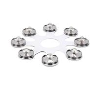 Hamwesh Tamburello Hi Hat, Effetto Tamburello Istantaneo Versatile Espansione del Suono Piatti Ching Ring, Anello Jingle Hi Hat con 8 Paia di Jingles in Acciaio Inossidabile per Crash Rides Stacks