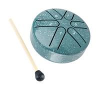 Hamwesh Tamburo con Lingua in Acciaio, Suono Rilassante 6 Note Easy Play Tamburo Handpan Mini Strumento a Percussione con Bacchetta Manuale di Istruzioni per Meditazione Yoga Zen (GREEN)