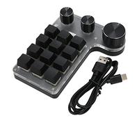 Hamwesh Tastiera con una Sola Mano, Tastiera Macro Programmabile a Doppia modalità USB BT Meccanica Portatile Red Axis a 12 Tasti, da Gioco con 3 Manopole di Regolazione per Musica da Gioco per