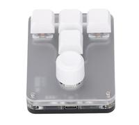 Hamwesh Tastiera Macro, Luce RGB Programmabile a 4 Tasti e Manopola, Interruttore Blu Meccanico Sostituibile a Caldo, Tastiera con una Sola Mano, Mini da Gioco con Cavo USB per Giochi, Ufficio e