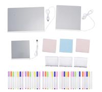 Hamwesh Tavolo da Disegno a LED, Luci a LED a Risparmio Energetico Lavagna in Acrilico Cancellabile a Secco, Cartello Luminoso con Supporto da 36 Penne per l'aula dei Bambini, l'home Office