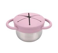 Hamwesh Tazze Snack per Bambini, Coperchio in Silicone Alimentare in Acciaio Inossidabile a Prova di Fuoriuscita 3 in 1 Multifunzionale con Coperchio Antipolvere per Bambini Piccoli, Impugnatura