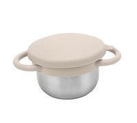 Hamwesh Tazze Snack per Bambini, Coperchio in Silicone Alimentare in Acciaio Inossidabile a Prova di Fuoriuscita 3 in 1 Multifunzionale con Coperchio Antipolvere per Bambini Piccoli, Impugnatura