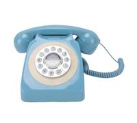 Hamwesh Telefono Fisso Retrò per La Casa, Telefono Classico Vintage Con Tasti a Disco E Filo Con Funzione Di Richiamata in Caso Di Interruzione Di Corrente Analogico Antico (BLUE)