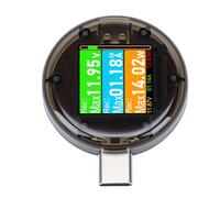 Hamwesh Tester USB C, Supporto Touch Control PD3.1 Misuratore di Potenza USB C Bidirezionale 12A, Tester di Tensione e Corrente con Schermo Rotante a gravità per Caricabatterie Power Bank Cavi Dati