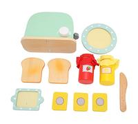 Hamwesh Toy Kitchen, Wooden Pop -Up Toaster Play Set con Accessori per Bambini, Finta Giocattolo da Cucina per l'apprendimento Precoce e l'interazione dei Figli dei Genitori
