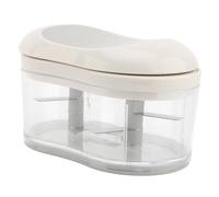 Hamwesh Tritatutto Manuale, 4 Lame in Acciaio Inossidabile Spremiaglio Ergonomico con Una Mano, Tritaaglio Portatile con Contenitore per Verdure Carne