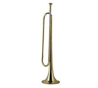 Hamwesh Tromba da Cavalleria Bugle, Tromba in Ottone con Foro Largo in Si Bemolle Facile da Suonare, Strumento a Fiato in Ottone a Tono Pieno con Finitura Dorata per Orchestra Militare Principiante