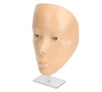 Hamwesh Trucco per il Trucco Face in Silicone con Supporto per l'occhio di Ombretto e le Sopracciglia di Allenamento Manichino Testa per il Principianti (pelle bianca)