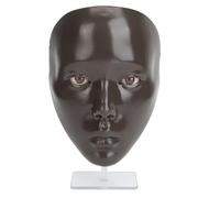 Hamwesh Trucco per il Trucco Face in Silicone con Supporto per l'occhio di Ombretto e le Sopracciglia di Allenamento Manichino Testa per il Principianti (Pelle scura)