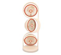 Hamwesh Ventilatore da Scrivania a 3 Teste, Portatile Ricaricabile Tramite USB con Circolazione Dell'aria a 360°, Volume Dell'aria 3X e Impostazioni di velocità Multiple, Ventilatore (Beige)
