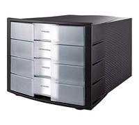 Han 1010-X IMPULS - Cassettiera formato DIN A4/C4, 4 cassetti chiusi schwarz transluzent-klar