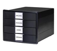 Cassettiera IMPULS KARMA di HAN: 4 cassetti chiusi, 80-100% di materiale riciclato, nero ecologico, 10128-13