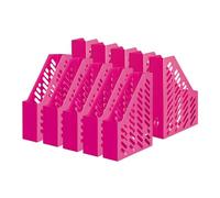 HAN 10x portariviste CLASSIC rosa Portadocumenti autoportanti formato A4/C4 | Prodotto in Germania, formato A4/C4, 76x246x315 mm, vassoio per documenti, portadepliant, vassoio per documenti, per quaderni