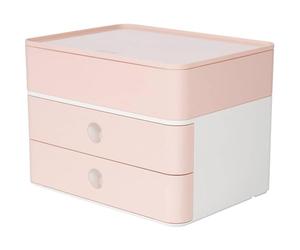 HAN 1100-86 - Cassettiera SMART-BOX PLUS ALLISON, design moderno, con 2 cassetti e porta utensili, colore: flamingo rose