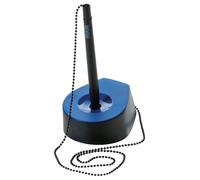 HAN 1770-34 - Supporto per penna a sfera, modello Salsa, in polistirene con catenella, 59 x 150 mm, colore: nero/blu
