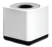HAN 1x Dispenser per graffette I-LINE, bianco/nero, lucido, antiscivolo | Prodotto in Germania, 69x69x70 mm, anello magnetico, dispenser di punti metallici, fermagli, scrivania, magnetico, ufficio