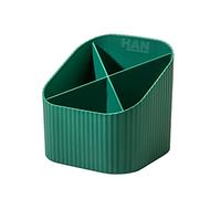 HAN 1x portapenne da scrivania blu con 4 scomparti in plastica riciclata | Prodotto in Germania, 5 scomparti, 4 scomparti, 111x111x105 mm, portapenne, contenitore per penne, vassoio portaoggetti