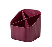 HAN 1x portapenne da scrivania rosso 4 scomparti plastica riciclata | Prodotto in Germania, 5 scomparti, 4 scomparti, 111x111x105 mm, portapenne, contenitore per penne, vassoio portaoggetti