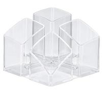 HAN 1x portapenne da scrivania, trasparente come il cristallo, 4 scomparti | Prodotto in Germania, 125x125x100 mm, portapenne, contenitore per penne, vassoio, piedini in gomma, 4 scomparti, 6 scomparti