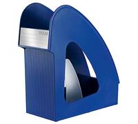 HAN 1x portariviste GALAXY blu con clip per etichette extra larga | Prodotto in Germania, formato A4/C4, 120x285x305 mm, portariviste, vassoio per documenti, porta brochure, vassoio da scaffale