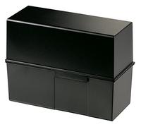 HAN 1x scatola per schede nero DIN A5 500 schede 228x102x171 mm plastica | Prodotto in Germania, DIN A5, 228x102x171 mm, apprendimento del vocabolario, scatola per schede indice, schede indice