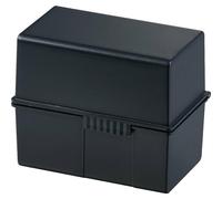 HAN 1x scatola per schede nero DIN A6 400 schede 165x95x128 mm plastica | Prodotto in Germania, formato DIN A6, 165x95x128 mm, per l'apprendimento del vocabolario, scatola per schede, schede