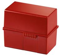 HAN 1x scatola per schede rossa DIN A6 400 schede 165x95x128 mm plastica | Prodotto in Germania, formato DIN A6, 165x95x128 mm, per l'apprendimento del vocabolario, scatola per schede, schede