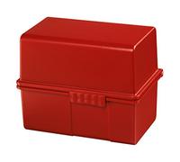 HAN 1x scatola per schede scatola indice per schede rosse DIN A8 200 schede | Prodotto in Germania, DIN A8, 69x58x71 mm, indice dalla A alla Z, apprendimento del vocabolario, a righe, schede indice
