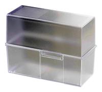 HAN 1x scatola per schede trasparente DIN A5 500 schede 228x102x171 mm | Prodotto in Germania, formato DIN A5, 228x102x171 mm, per l'apprendimento del vocabolario, scatola per schede indice