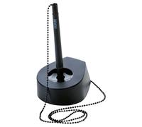 HAN 1x Supporto per penna a sfera SALSA Catena in metallo nero Stabile | Prodotto in Germania, 68x90x148 mm, portapenne, bancone reception, contenitore per penne, piedini in gomma, penna a sfera