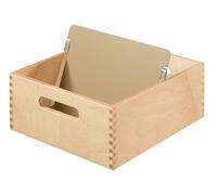 HAN 505-0, Wooden card index tray A5 landscape, for 900 cards, metal base/suppor