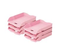 HAN 6x vaschetta portacorrispondenza RE-LOOP rosa pastello A4/C4 100% | Prodotto in Germania, formato A4/C4, plastica riciclata, 255x348x65 mm, vassoio portadocumenti, vassoio per archiviazione