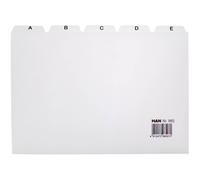 HAN Registro A - Z, DIN A5 orizzontale, 25 pezzi, registro di scheda, registro guida per cartoncini e cartelloni, 985, grigio