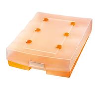 Han 9987-613 Box di archiviazione CROCO-DUO, per 2.200 schede DIN A8 con registro A-Z e 8 supporti, arancio traslucido