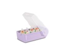 HAN Biglietto di apprendimento CROCO, facile apprendimento del vocabolario con sistema di apprendimento a 5 scomparti, DIN A8, per 500 carte, 998-887, traslucido/viola pastello