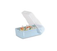 HAN Biglietto di apprendimento CROCO, facile apprendimento del vocabolario con sistema di apprendimento a 5 scomparti, DIN A8, per 500 carte, 998-884, colore: blu traslucido/pastello