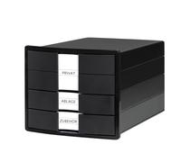 HAN Cassettiera IMPULS - Design moderno per formati di carta DIN A4/C4 con 3 cassetti chiusi e inserto per cassetto per DIN A4/C4, bianco, 1017-13