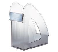 Han Galaxy - Portariviste con separatore regolabile, confezione da 2 pezzi, dimensioni: 120 x 65 x 285 mm Traslucido/grigio