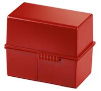 HAN Index Card Box DIN A7 Landscape for 300 Cards with Steel Hinge Red red A7
